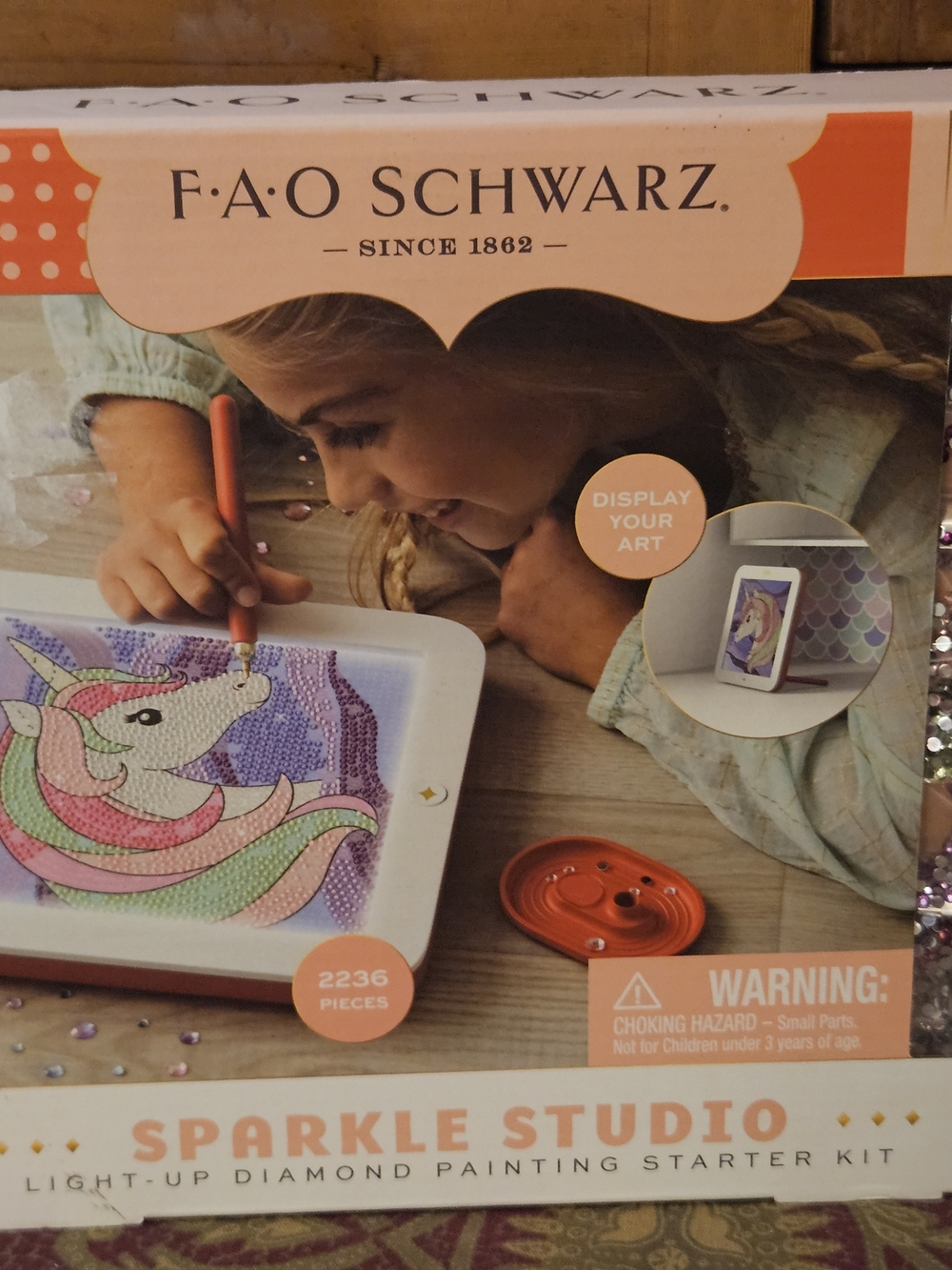 FAO Schwarz Sparkle Studio Light-Up Diamond Painting Kit - Pink, Purple, Green